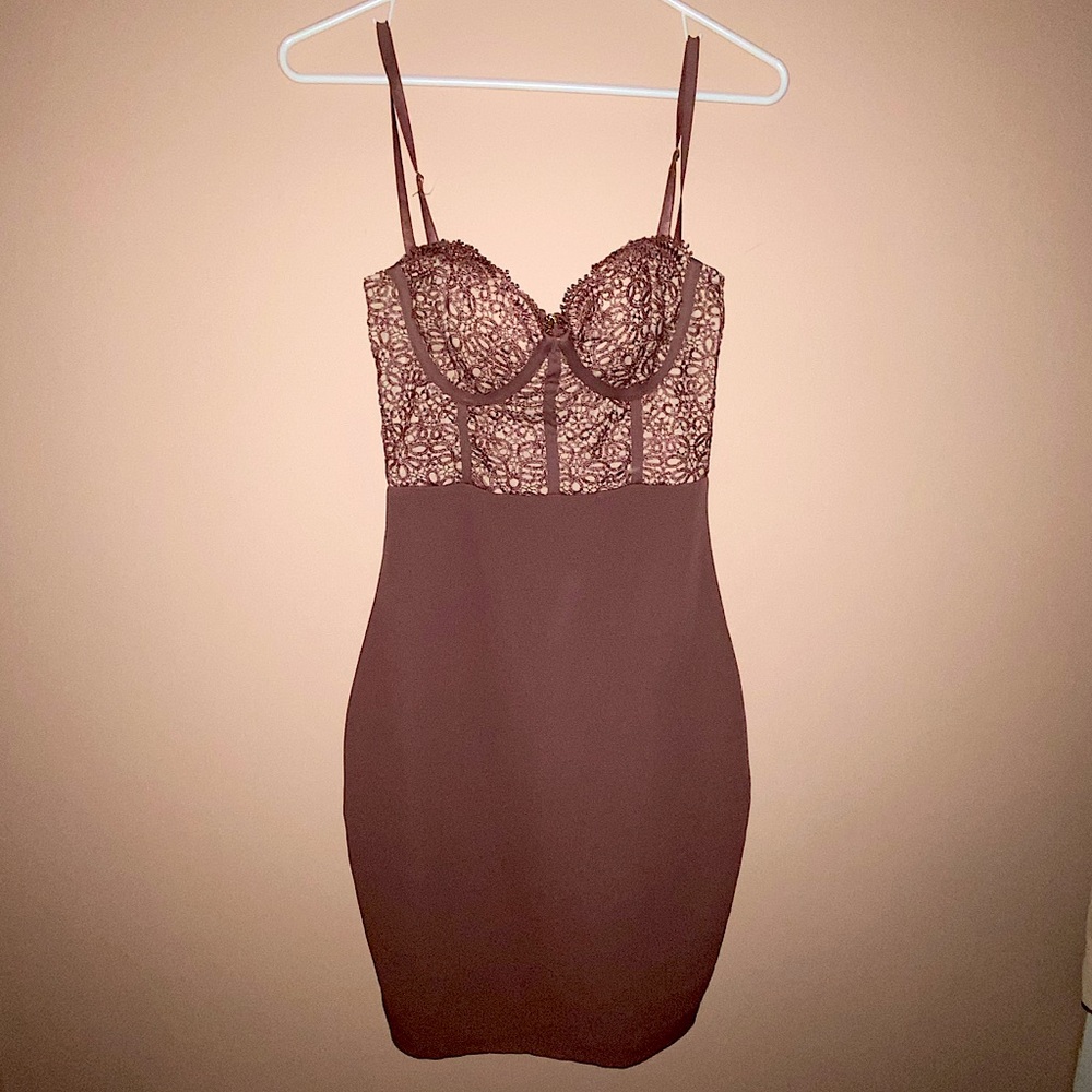 Mind Code lace bustier bodycon dress, Fashion Nova